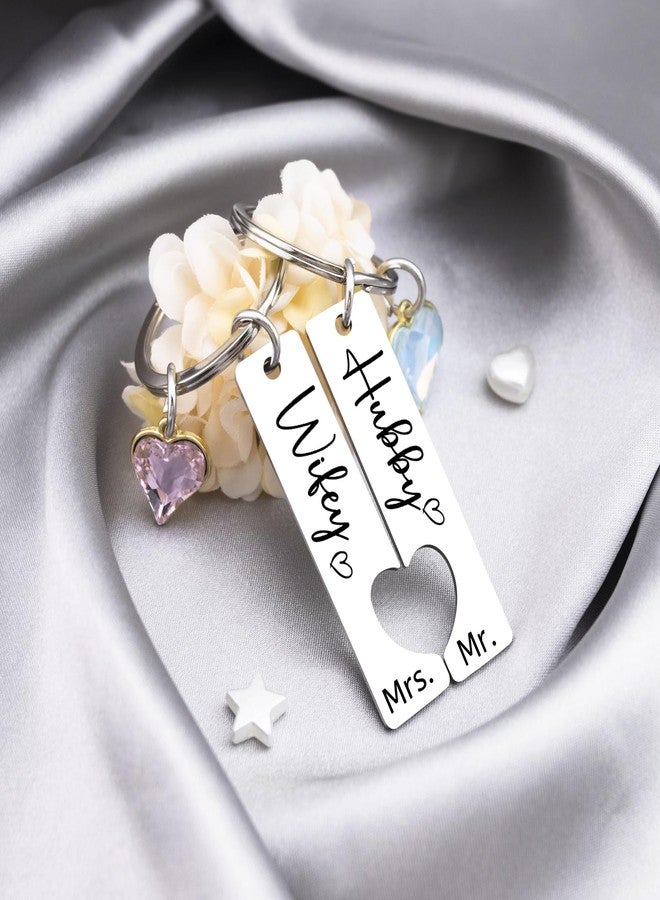 MOEXUKO Mr and Mrs Gifts Engagement Gifts for Women Wedding Gift for Newlyweds Hubby and Wifey Keychain for Bride Groom Bridal Shower Gift for Bride Newly Couple Anniversary Wedding Shower Keyring - Image 4